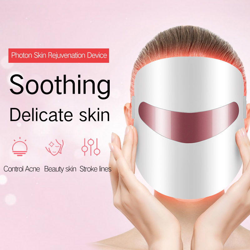Korea Design Led Pdt Skönhet Ansiktsmask Professionell skönhetssalong 3 Färgfoton PDT Röd LED Facial Light Therapy Skönhetsmask